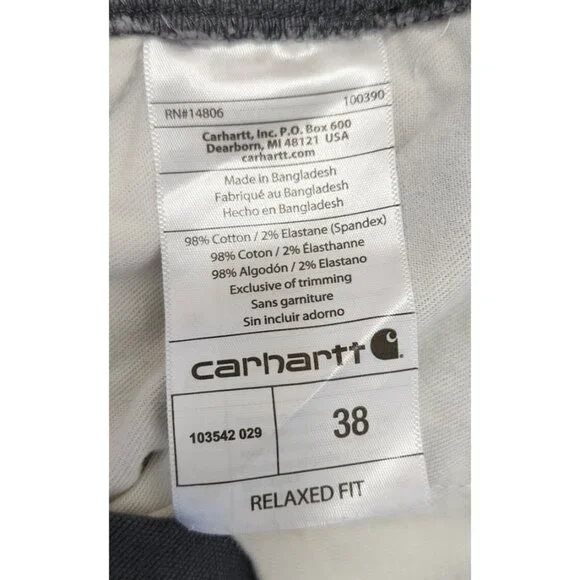 Carhartt Relaxed Fit Gray Casual Grunge Workwear Cargo Shorts Size 38 103542 - Picture 6 of 16